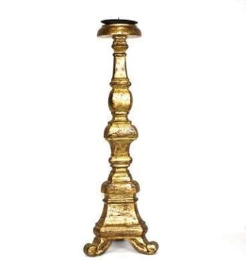 18" Gold Pillar Candle Holder