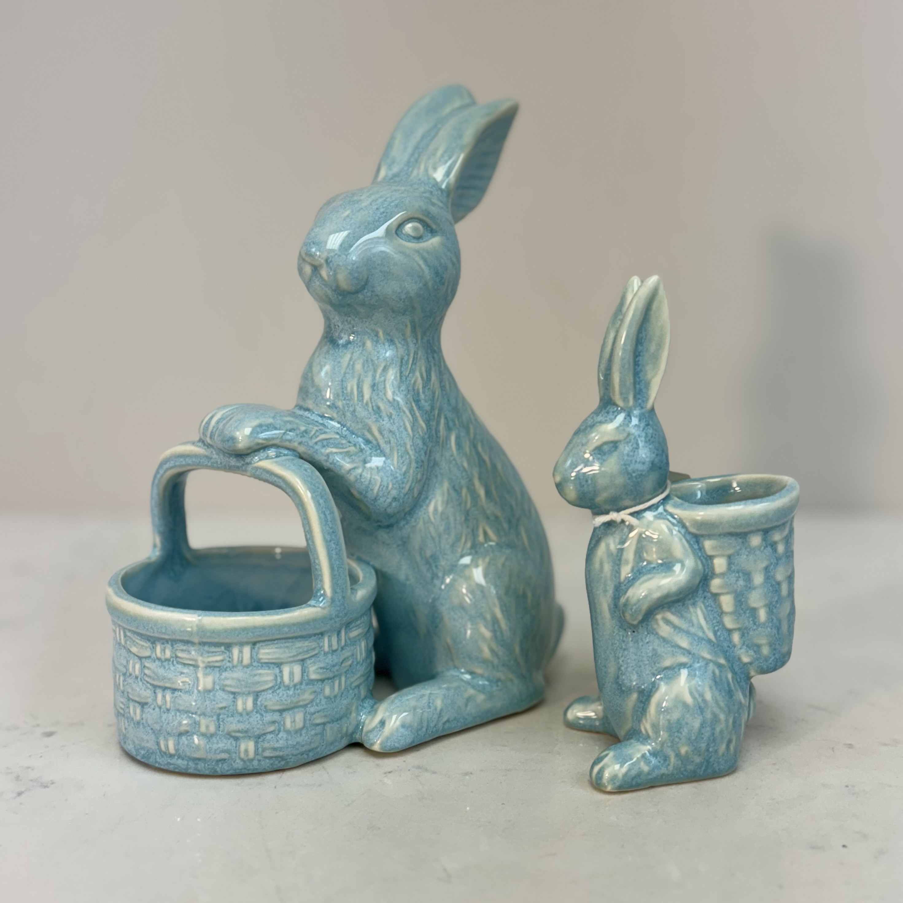 Blue Bunnies with Basket