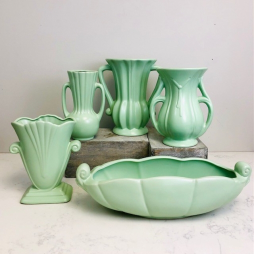Vintage Green Vase Collection