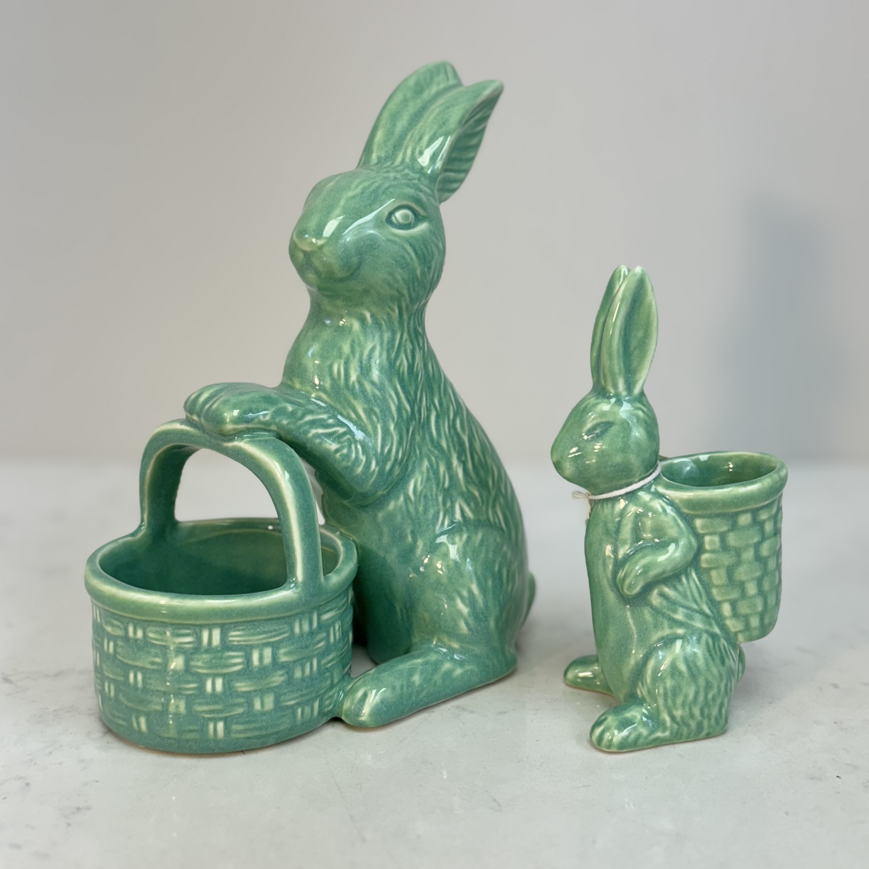 Green Bunnies with Basket