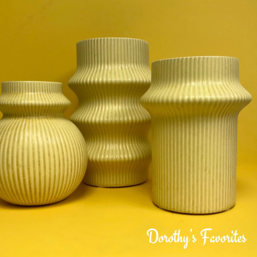 Mid-Century Ribbed Vase Collection