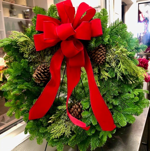 Fresh Evergreen Wreaths with Bow