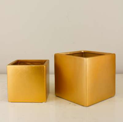 Ceramic Gold Cube