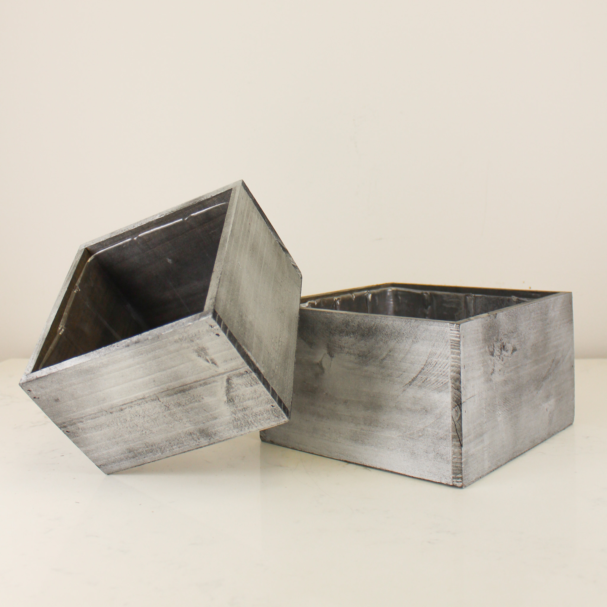 Metallic Gunmetal Wood Box