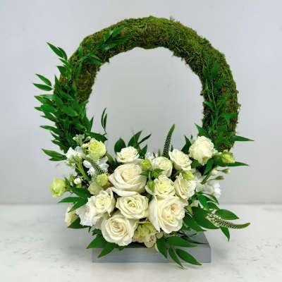 Moss Wreath on Stand