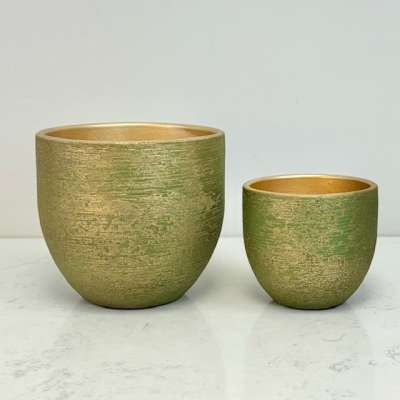 Green and Gold Planters